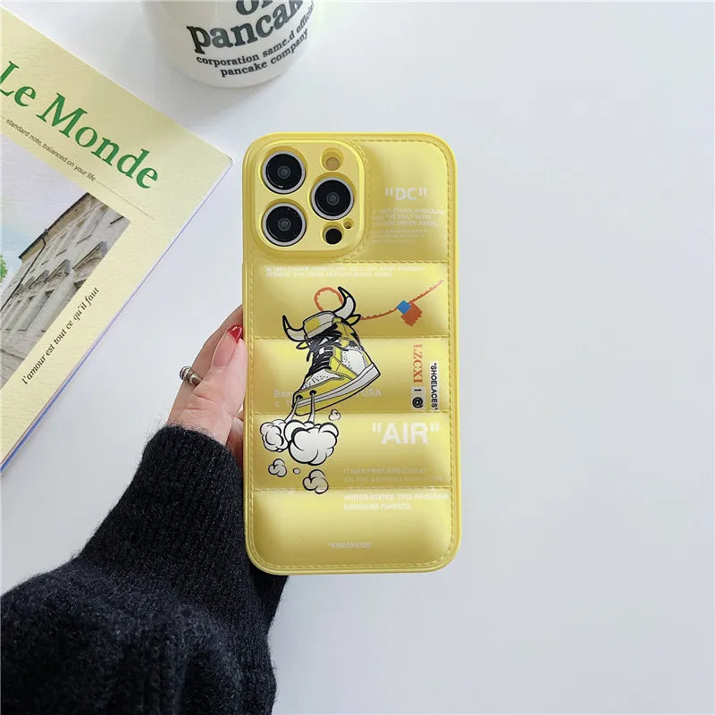 2025 Down Jackets SNEAKERS Phone Case for iphone 11 12 13 14 15 16 Pro Max 16PRO 7 8 Plus X XS XR Soft Buffer Back Cover