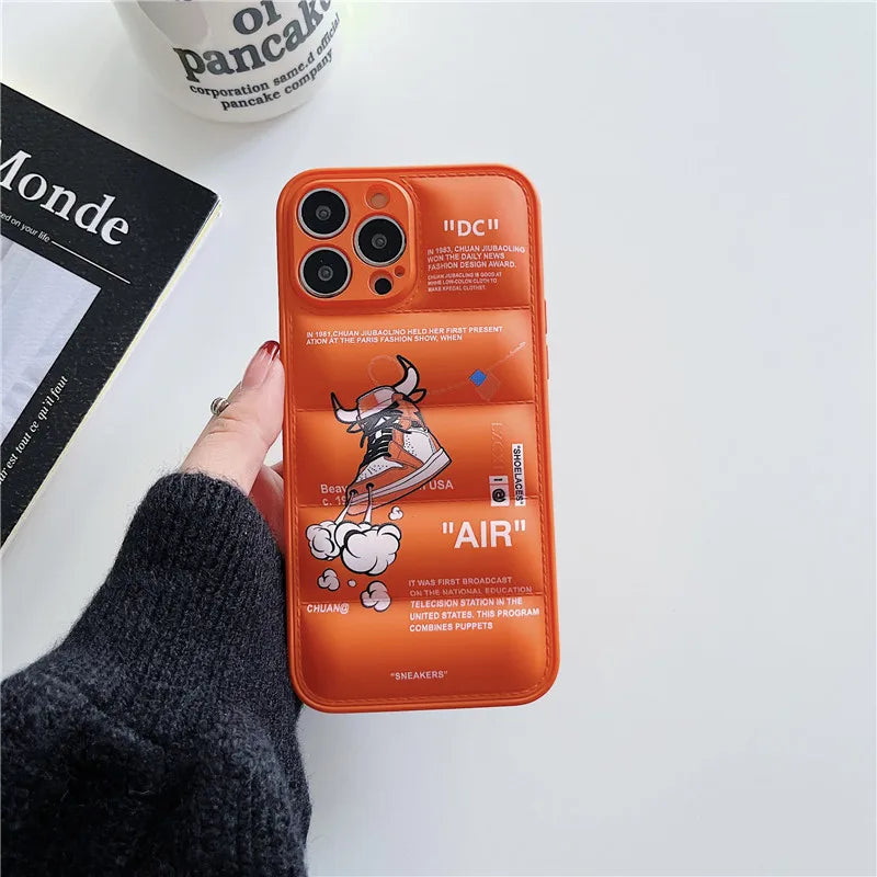 2025 Down Jackets SNEAKERS Phone Case for iphone 11 12 13 14 15 16 Pro Max 16PRO 7 8 Plus X XS XR Soft Buffer Back Cover