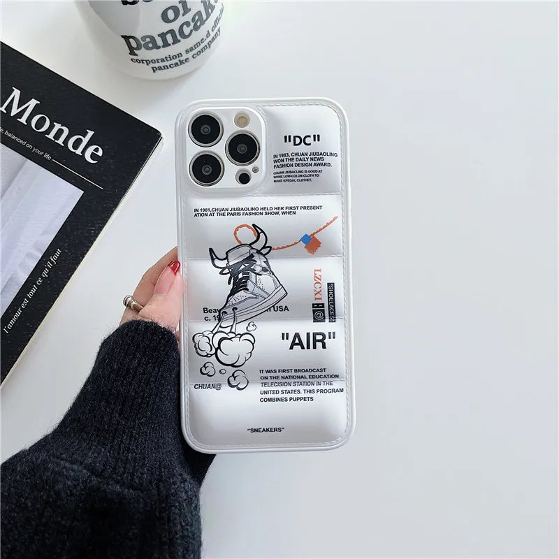 2025 Down Jackets SNEAKERS Phone Case for iphone 11 12 13 14 15 16 Pro Max 16PRO 7 8 Plus X XS XR Soft Buffer Back Cover