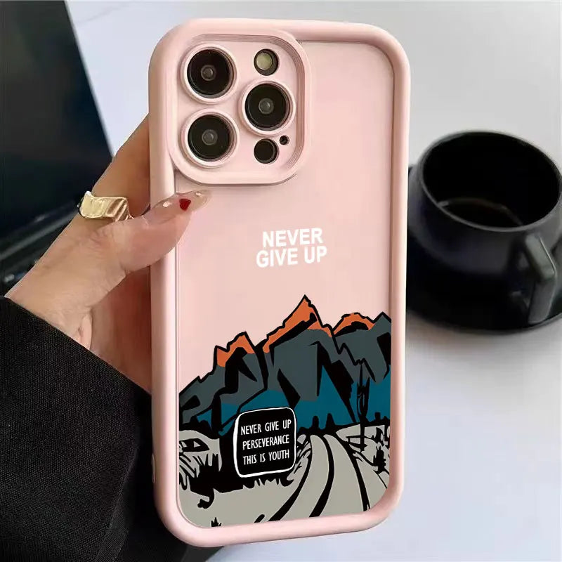 For iPhone 16 15 14 13 12 11 Pro Max Case Mountain Road Silicone Phone cases For iPhone 7 8 15 16 Plus X XS Max XR SE 2020 Cover