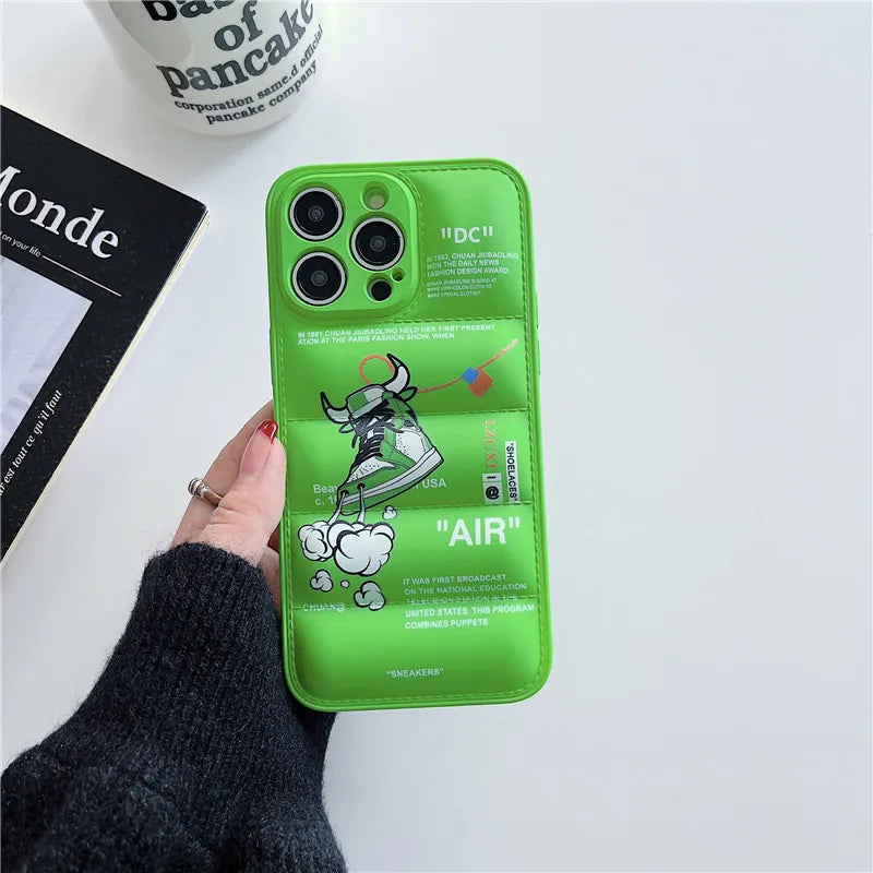 2025 Down Jackets SNEAKERS Phone Case for iphone 11 12 13 14 15 16 Pro Max 16PRO 7 8 Plus X XS XR Soft Buffer Back Cover