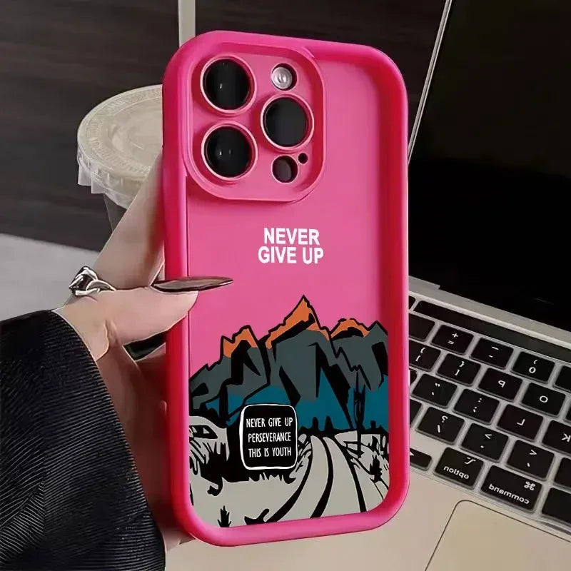 For iPhone 16 15 14 13 12 11 Pro Max Case Mountain Road Silicone Phone cases For iPhone 7 8 15 16 Plus X XS Max XR SE 2020 Cover