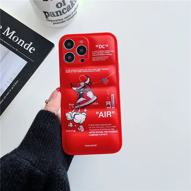 2025 Down Jackets SNEAKERS Phone Case for iphone 11 12 13 14 15 16 Pro Max 16PRO 7 8 Plus X XS XR Soft Buffer Back Cover