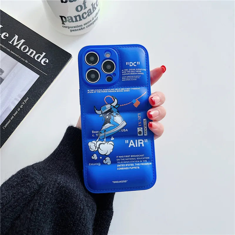 2025 Down Jackets SNEAKERS Phone Case for iphone 11 12 13 14 15 16 Pro Max 16PRO 7 8 Plus X XS XR Soft Buffer Back Cover