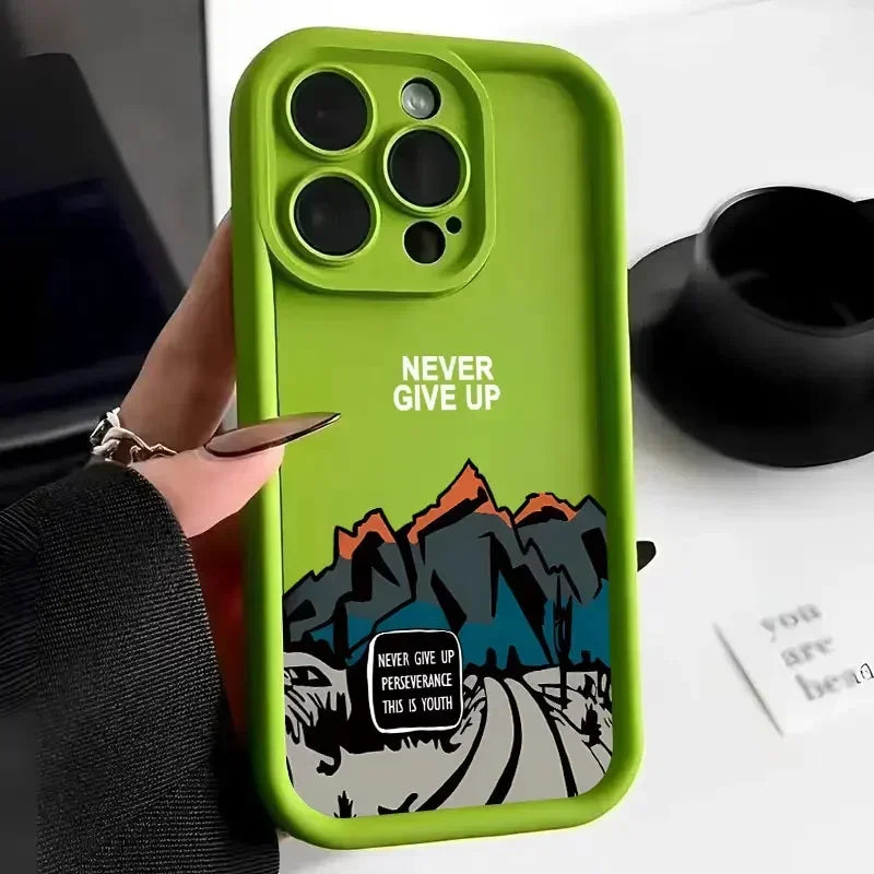 For iPhone 16 15 14 13 12 11 Pro Max Case Mountain Road Silicone Phone cases For iPhone 7 8 15 16 Plus X XS Max XR SE 2020 Cover